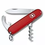 Victorinox Schweizer Taschenmesser, Waiter, Swiss Army Knife, Multitool, 9 Funktionen, Klinge, gross, Kapselheber, Dosenöffner, Rot