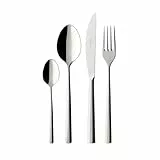 Villeroy & Boch - Piemont Besteckset 24-teilig Silber, Spülmaschinenfest, Besteck Set für 6 Personen, Besteckset Platin, Besteck, Edelstahl