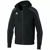 Erima Herren EVO Star Trainingsjacke mit Kapuze (1032454), schwarz/Slate Grey, L