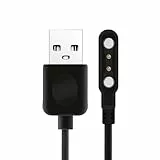 Smart Watch Ladekabel, Universal Magnetisch SmartWatch Zubehör Ladekabel 2 Polig Kabel, Ladegerät Kontakt Pitch Abstand 4 mm (Schwarz)