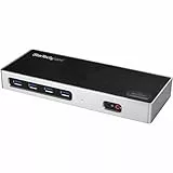 StarTech.com Dual-4K-Dockingstation – USB-C und -A (3.0) – DisplayPort für Zwei Monitore + HDMI-Dock für Mac- und Windows-Laptops (DK30A2DH), Schwarz/Silberfarben
