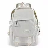 Wffeila Schulrucksack Mädchen Teenager Rucksack Schule,Wasserdichter Tagesrucksack,15,6 Zoll Laptop Schulrucksack,Rucksack Damen,für Ausflüge, Uni, Schule u. Büro (white)