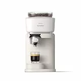 PHILIPS Baristina Espressomaschine - Real Espresso, made simple. Kompakte Kaffeemaschine, Naturweiß mit naturweißem Siebträger, 16-bar-Pumpendruck, automatisches Mahlwerk, Cafe Crema (BAR300/00)