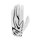 Nike Vapor Jet 9.0 Football Handschuhe – Premium American Football Receiver Gloves – Leichter Grip & Performance Passform, White/White/Black, M