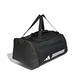 adidas Unisex Essentials 3-Stripes Duffel Bag, Black/White, S