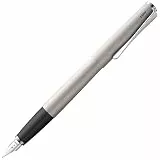 Lamy studio brushed Füller – universeller Füllfederhalter in elegantem Gehäuse aus Ganzmetall – mit propellerförmigem Clip & Stahlfeder in Strichbreite F – inkl. Tintenpatrone T 10 blau