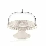 Guzzini - Tiffany, Kleine Tortenplatte mit Fuß und Haube - Milchweiß, Ø 30 xh 27 cm - 199401156, Weiss