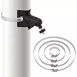 QWORK® Universelle Masthalterung Metall mit 4 Schlaufen Ø50/100/150/200mm, Kompatibel mit Arlo/Wyze/Eufycam Überwachungskameras - Schwarz