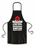 YORA Grillschürze für Männer lustig - Vatertagsgeschenk - Bin am Grillen - Kochschürze Inkl. personalisierbarer Urkunde - lustige Geschenke zum Vatertag (Bin am Grillen) (Classic)