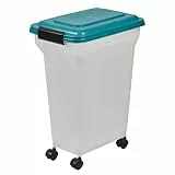 Iris Ohyama Hundefutter Aufbewahrung mit Rollen, 20L/7.5kg, Blau, Luftdichte Futterbox, Trockenfutter, Futterbehälter, Für Hunde, Katzen, Tierfutterbehälter, Schaufel, BPA-frei, Futtertonne, ATS-M