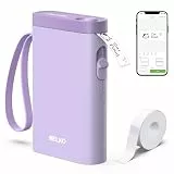 Nelko Etikettiermaschine mit Klebeband, P21 Bluetooth Etikettendrucker, Kabellose Mini-Etikettendrucker mit mehreren Vorlagen für Büro Zuhause, Lila