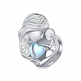 925 Sterling Silber Mutter und Tochter Mondstein Charms anhänger für Pandora Armbänder,Schmuck Geschenk für Frauen Mädchen
