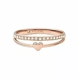 Fossil Ring Für Frauen Vintage Glitz, Länge: 21,5 X 20 X 6 Rose Gold Edelstahl Ring, JF03460791