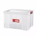 Sundis 4501001 Clip 'n' store Aufbewahrungsbox mit Deckel Kunststoff transparent 50 x 39 x 32,5 cm 45 l