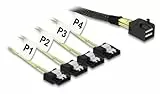 DeLock Kabel Mini SAS HD SFF 8643 x4 Stecker  4 x SATA Buchse 0,5 m
