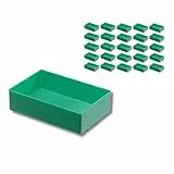 Hünersdorff 25 St. Einsatzbox 162 x 108 x 45mm (L x B x H) - Einsatzkasten Set für individuellen Bestückung von Sortimentskästen, Kleinteile-Koffern, Schubladen und Schränken - Grün