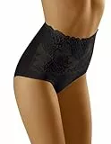 Wolbar Damen Sexy Shapewear-Slips Spitze Miederslip Hohe Taille Figurformende WB207, Schwarz,M