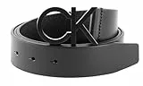 Calvin Klein Herren Gürtel Ck Buckle Belt Ledergürtel, Schwarz (Black), 90 cm