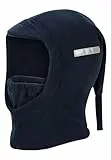 Sterntaler Schalmütze aus Microfleece - praktische Unisex Mütze mit Schirm - regulierbarer Mund- und Gesichtsschutz - gefüttert mit weichem Microfleece - marine, Größe 53