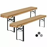Showgeous 2er-Pack Bierbankauflage Gepolstert für Bierzeltgarnitur Bankauflage 220x25x3cm XL Waschbare Bierbankauflagen Gepolstert Auflage für Biertisch & Partyzeltgarnitur(Camel,Wasserabweisend)