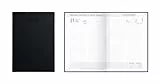 Idena 12077 - Buchkalender DIN A5 2026, 1 Tag auf 1 Seite, Sa/So auf 1 Seite, Terminplaner mit wattiertem Hardcover-Einband in Schwarz