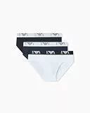 EMPORIO ARMANI Herren-Slips, Weiß/AR.Blau/Schwarz, L