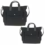 2PAC Canvas Tasche Damen Herren Umhängetasche,Täglich Canvas Tote Bag Schultertasche Shopper Lässige Laptop Bag Henkeltasche Stofftasche für Uni,Arbeit,Schule,Reise und Einkaufen (Schwarz)