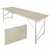 FIXKRAFT Holz Klapptisch Camping Tisch Faltbar 178cm Lang Multifunktionstisch Klappbar Campingtisch Leicht Bierpongtisch Picknicktisch (mit Tragegriff, Verschluss)