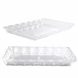 MATANA 6 Plastik Servierplatten für Vorspeisen & Fingerfood - Catering, Buffets, Geburtstage, Hochzeiten, Weihnachten& Partys - Transparent, 32x24cm - Stabil & Mehrweg