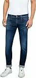 Replay Herren Jeans Anbass Slim-Fit Hyperflex Cloud mit Stretch, Dark Blue 007 (Blau), 32W / 32L