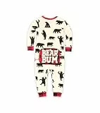 Hatley Unisex Baby Union Suits Schlafstrampler, Weiß (Black Bears), 68