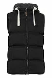 Blend BHJens Herren Weste Steppweste Outdoor Weste mit Kapuze Stehkragen Eingrifftaschen Regular fit, Größe:L, Farbe:Black (70155)