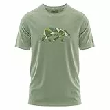 FORSBERG Espenson T-Shirt mit stylischem Bär Brustlogo Rundhals für Herren, Farbe:pastellgrün/grün, Größe:XL