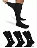 OCERA 3x Kniestrumpf Unisex für Diabetiker geeignet und ohne drückenden Gummibund Schwarz Gr. 39-42