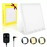 Mucek Tageslichtlampe 10000 Lux, Tageslichtleuchte, UV-freie LED Tageslichtlampen mit 3 Farbtemperaturen, 5 Helligkeitsstufen, Touch Control Sonnenlichtlampe mit stufenlosem Dimmer Vollspektrumlampe