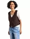 Street One Damen Weste mit V-Neck und Knöpfen aus Leinen