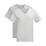 Dim T-Shirt Mann V-Ausschnitt Good Bio-Baumwolle x2 Weiß/Perlgrau M