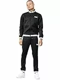 Lonsdale Herren Trainingsanzug schmale Passform ASHWELL L, Black/White