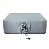 Antranfour Spannbettlaken für Doppelbett, mit 61 cm extra tiefen Taschen, ultraweich, langlebig, atmungsaktiv, Bezug für aufblasbares Luftbett, mit Pumpöffnung, jederzeit aufblasbar, Grau