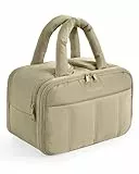 BAGSMART kulturbeutel Damen, Reise Kosmetiktasche Groß Kulturtasche zum Aufhängen für Frauen, Makeup Taschen Organizer mit Griff für Reisen, wasserdichte Waschtasche, Braun