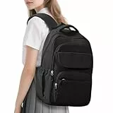 HYC00 Schulrucksack Teenager Mädchen Jungen Wasserdicht Rucksack Damen 15.6 Zoll Laptop Backpack Causal Travel Daypacks Schulranzen Mädchen Schultasche School Bag für Girls Schule Reisen,Schwarz