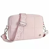 Telena Crossbody Bag Damen, Umhängetasche mit Gitarrengurt Leichte Daunen Damen Schultertasche für Unterwegs,Rosa