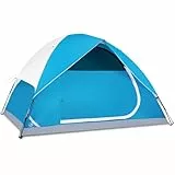JELUCAMP 5/6 Personen Kuppelzelte für Camping, leichtes tragbares Familien-Kuppelzelt, einfacher Aufbau wasserdichtes Campingzelt für 3 Jahreszeiten, 4 Personen Outdoor-Zelt, Blau