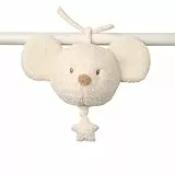 Nattou Aktiv-Kuscheltier aus Polyester, Mit Musik, Maus, Zum Aufhängen, Ca. 16 cm, Teddy, Weiß