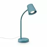 BRILONER – Nachttischlampe, Schreibtischlampe Schwenkbar, Tischlampe GU10 für Home Office mit Kabelschalter, Leselampe, Taubenblau