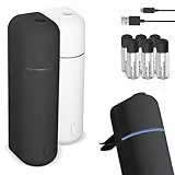ONBEST Lufterfrischer - für ätherische Öle - Kabellos mit Akku - automatischer Start/Stop - Ultraschall Diffuser - inkl. 6 natürlicher Düfte - perfekt fürs Auto oder Innenraum (Schwarz)