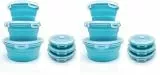 Razatik Camping Faltbare Schüsseln mit deckel, 3pcs Silikon Faltschüssel Outdoor Faltbare Brotdose Runden Camping küche Schüsseln Picknick Frischhalteboxen (350ML+500ML+800ML) (Packung mit 2)