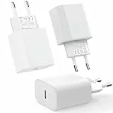 Apple MFi Certified 25W USB C Ladegerät iPhone 15, 3Pack USB C Adapter, PD iPhone schnellladegerät, USB C Netzteil USB C Buchse für iPhone 15 14 Pro Max/13/12/11/8P/7/6/5S/SE/iPad usw-Ohne Ladekabel