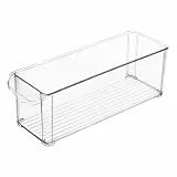 Transparente und sichtbare Aufbewahrungsboxen für Gefrierschrank, mit Deckel, 30 x 10 x 10 cm, stapelbar, Organizer, Schublade, Kühlschrank, PET, Aufbewahrung von Lebensmitteln, mechanischen Teilen