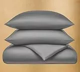 Seralino Satin Bettwäsche 200x200 80x80 Kissenbezug Dunkelgrau | 100% Bio Baumwolle| Bettwäsche Set 200 x 200 mit Reißverschluss | atmungsaktiv | Baumwollsatin Bettwäsche weich